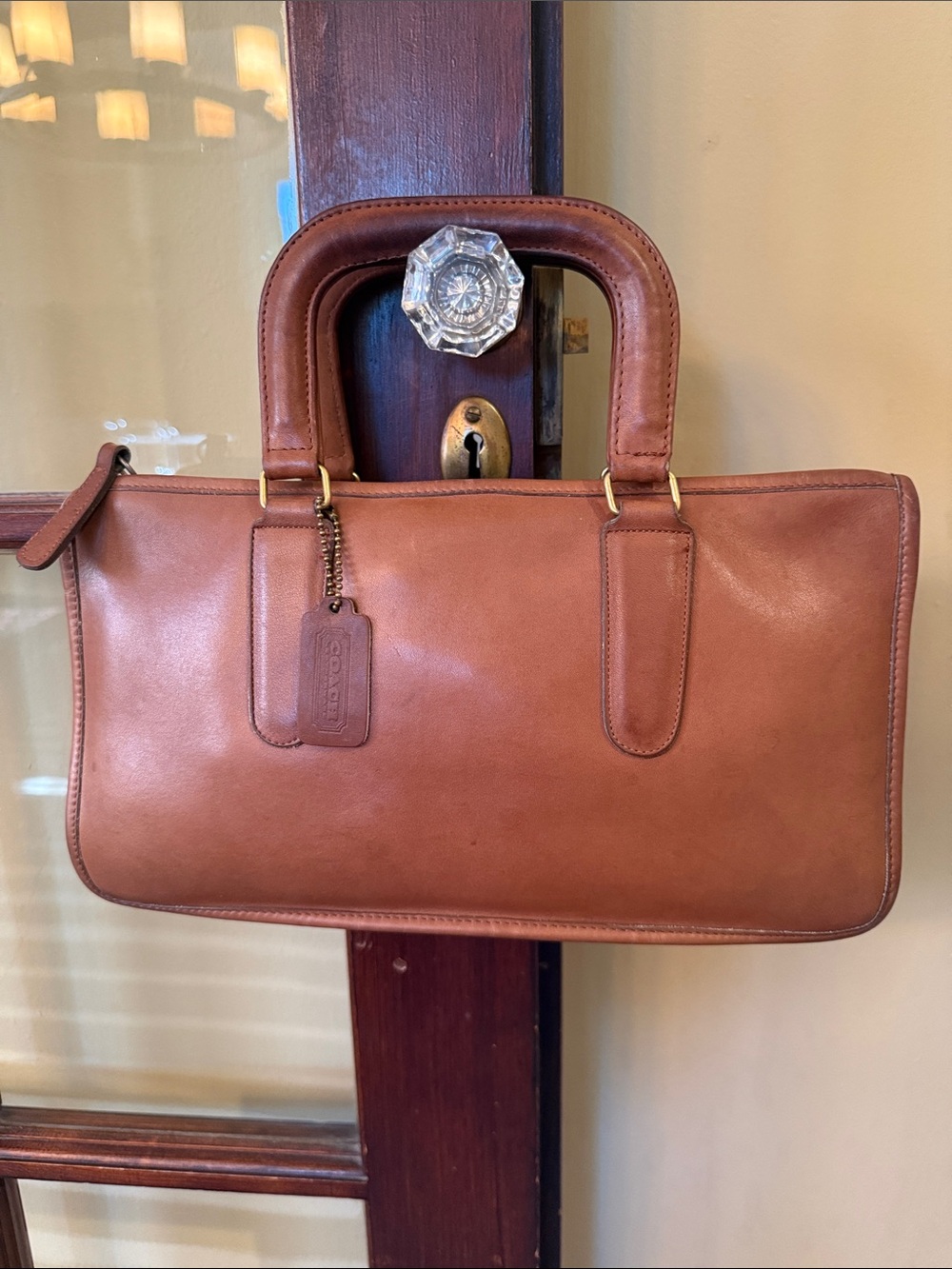 Vintage coach slim satchel compact (handle clutch) TABAC 9425